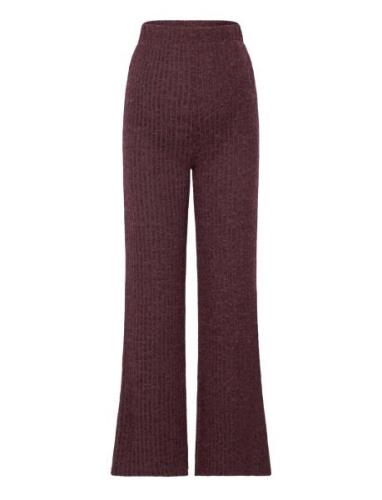 Mlclara Jrs Wide Leggings Bottoms Leggings Burgundy Mamalicious