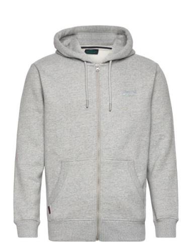 Superdry Essential Logo Zip Hoodie Grå