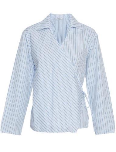 Mschzenika Wrap Top Stp Tops Shirts Long-sleeved Blue MSCH Copenhagen