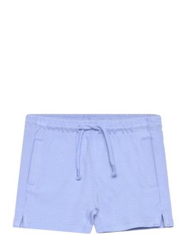 Cotton Shorts With Elastic Waist Bottoms Shorts Blue Mango