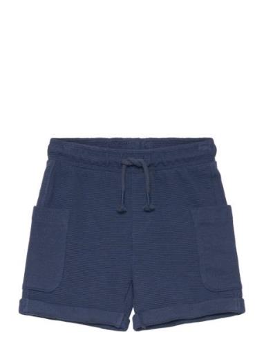 Textured Cotton-Blend Bermuda Shorts Bottoms Shorts Navy Mango