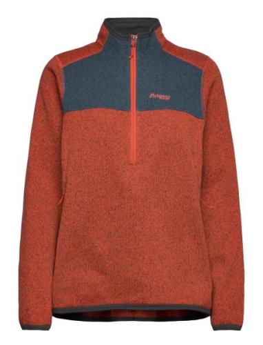 Kamphaug Knitted W Half Zip Brick/Orion Blue Xl Sport Sweat-shirts & H...