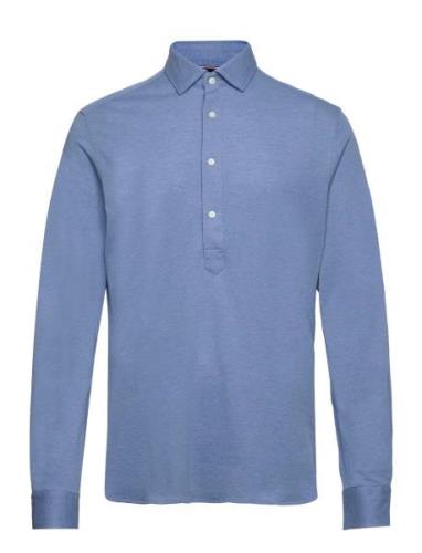 Dc Pique Popover Rf Shirt Tops Polos Long-sleeved Blue Tommy Hilfiger