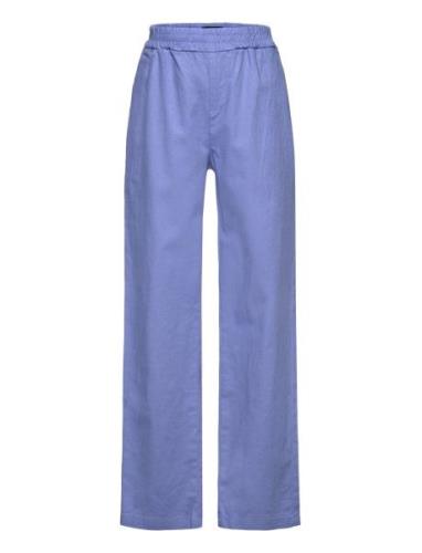 Nlfhill Linen Reg Pant Bottoms Trousers Blue LMTD