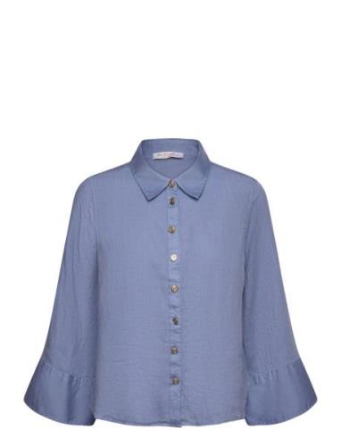 Romy Shirt Tops Blouses Long-sleeved Blue BUSNEL