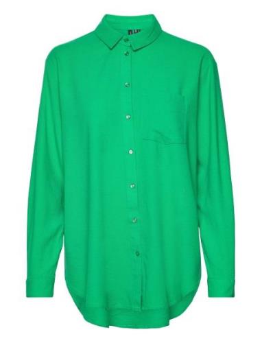 Vmmymilo Ls Shirt Wvn Ga Tops Shirts Long-sleeved Green Vero Moda