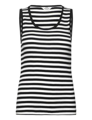 2X2 Cotton Stripe Amour Tank Top Tops T-shirts & Tops Sleeveless Black...
