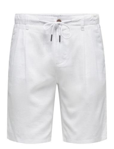 Onsleo Linen Mix 0048 Shorts Bottoms Shorts Casual White ONLY & SONS
