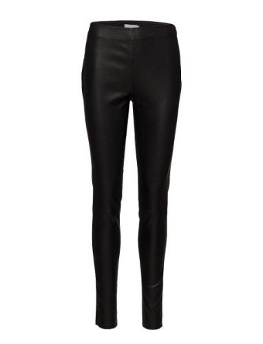 Leather Stretch Leggings - Mynte Bottoms Trousers Leather Leggings-Byx...