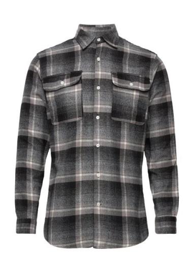 Slhregscot Check Shirt Ls W Tops Shirts Casual Grey Selected Homme