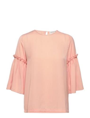 Recycled Polyester Blouse Tops Blouses Long-sleeved Pink Rosemunde