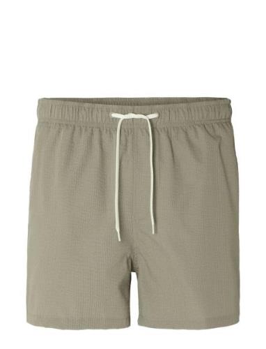 Slhcooper Seersucker Swimshorts Bottoms Shorts Casual Green Selected H...