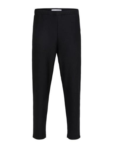 Slhstraight196-Plisse Trouser Ex Bottoms Trousers Casual Black Selecte...