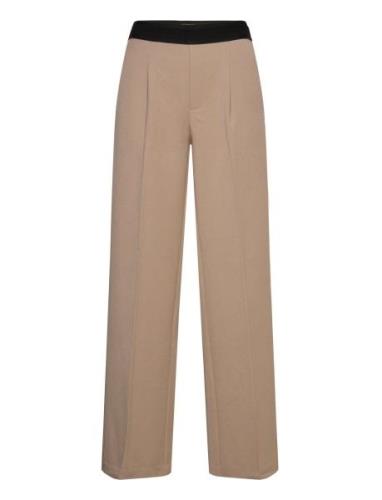 Fqkitty-Pant Bottoms Trousers Wide Leg Beige FREE/QUENT