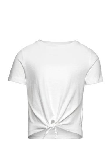 Kognew May Life S/S Knot Top Jrs Tops T-shirts Short-sleeved White Kid...