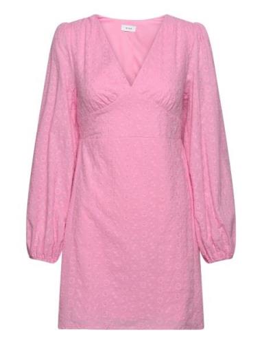 Vimalina L/S Short Dress/Ka Kort Klänning Pink Vila