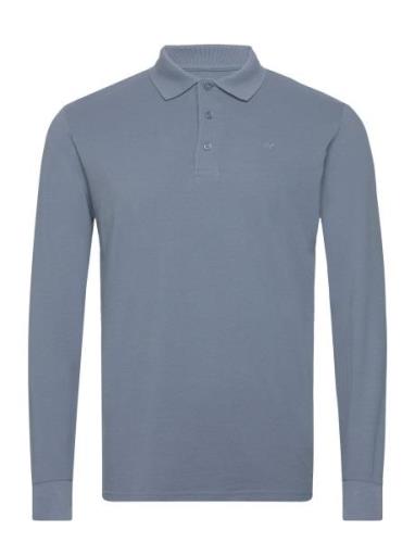 Albert Ls Organic / Recycle Tops Polos Long-sleeved Blue Kronstadt