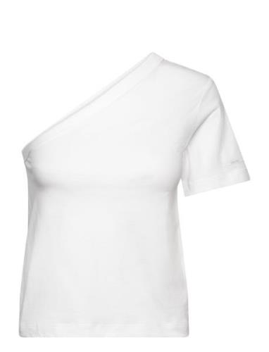 Calvin Klein Smooth Cotton Shoulder Top Vit