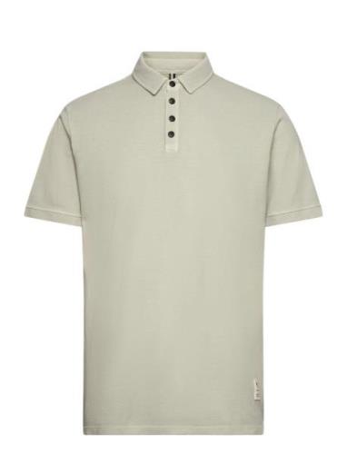 Landon Cotton Pique Polo Ss Tops Polos Short-sleeved Beige Fat Moose