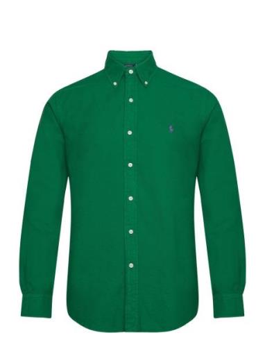 Custom Fit Garment-Dyed Oxford Shirt Tops Shirts Casual Green Polo Ral...