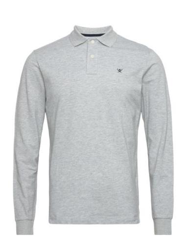 Slim Fit Logo Ls Tops Polos Long-sleeved Grey Hackett London