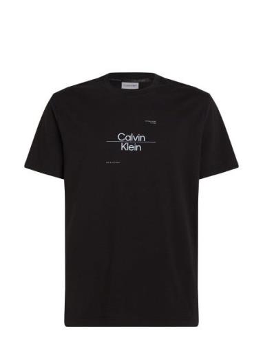 Optic Line Logo T-Shirt Tops T-shirts Short-sleeved Black Calvin Klein