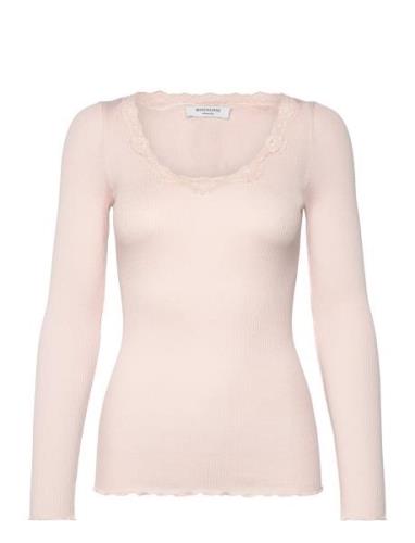 Rosemunde Rwbabette Ls U-Neck Lace Top Rosa