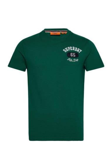 Emb Superstate Ath Logo Tee Tops T-shirts Short-sleeved Green Superdry