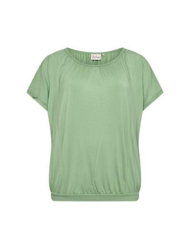 Wa-Stella Tops Blouses Short-sleeved Green Wasabiconcept