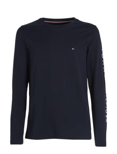 Tommy Logo Long Sleeve Tee Tops T-shirts Long-sleeved Navy Tommy Hilfi...