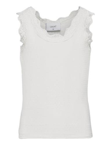 Sun Strap Tee Tops T-shirts Sleeveless White Grunt