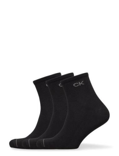 Ck Men Short Sock 3P Underwear Socks Regular Socks Black Calvin Klein
