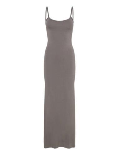 Maxi Slip Dress Maxiklänning Festklänning Grey Gina Tricot