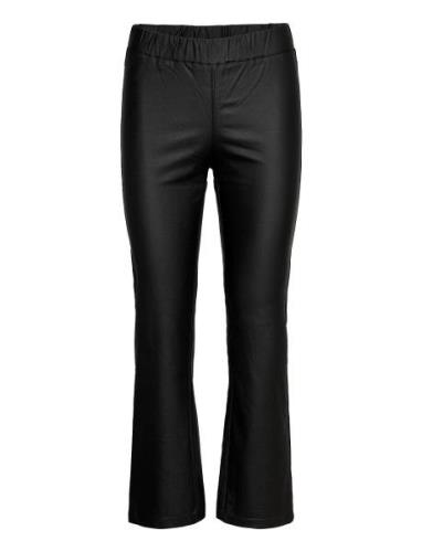 Kaada Crop Jeggins Bottoms Trousers Leather Leggings-Byxor Black Kaffe