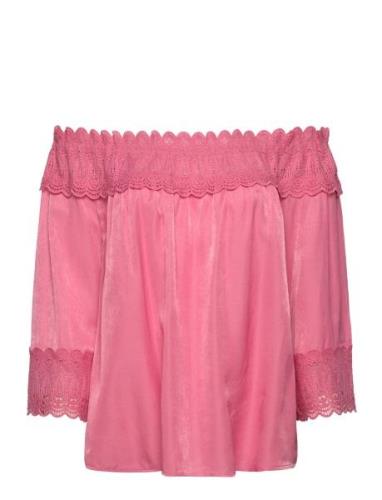 Crbea Blouse Tops Blouses Long-sleeved Pink Cream