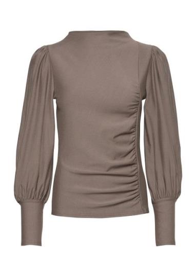 Rifagz Puff Blouse Tops Blouses Long-sleeved Grey Gestuz