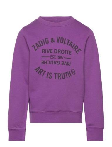 Sweatshirt Tops Sweat-shirts & Hoodies Sweat-shirts Purple Zadig & Vol...