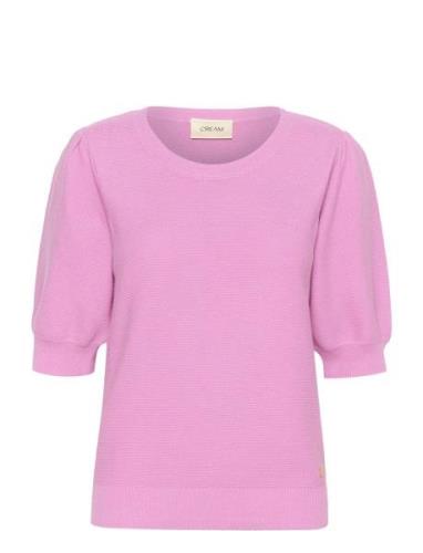 Cream Crsillar Knit Pullover Rosa