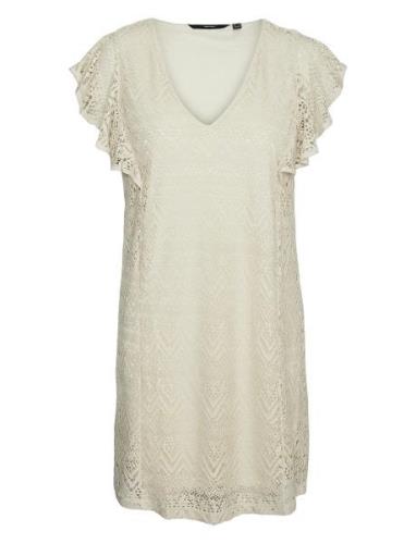 Vmmaya Short Frill Dress Jrs Spe Kort Klänning White Vero Moda