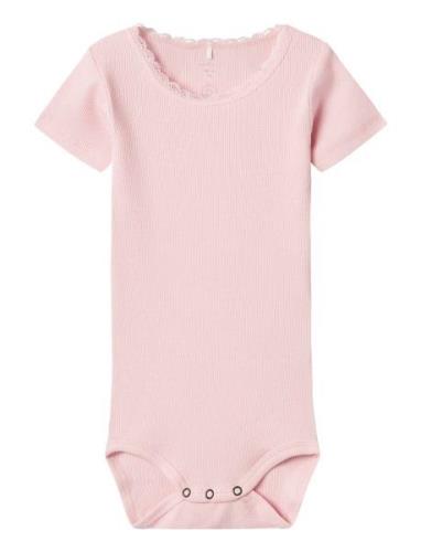 Nbfkab Ss Body Noos Bodysuits Short-sleeved Pink Name It