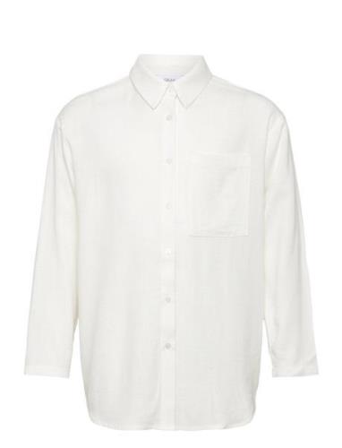Latti Ls Linen Shirt Tops Shirts Long-sleeved Shirts White Grunt