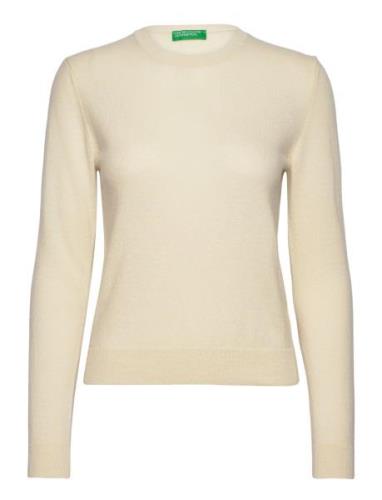 Crewneck Jersey Tops Knitwear Jumpers Cream United Colors Of Benetton