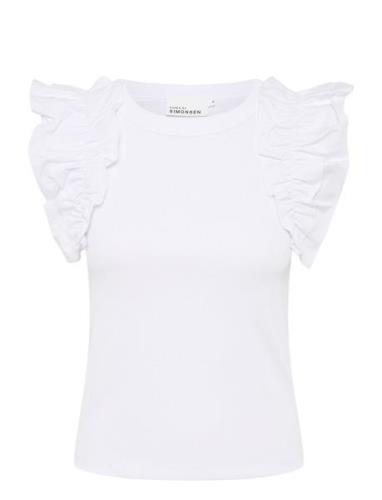 Odakb Tank Tops T-shirts & Tops Short-sleeved White Karen By Simonsen