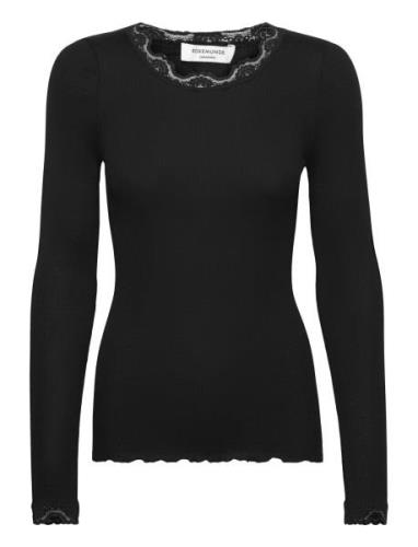 Rosemunde Silk T-Shirt W/ Lace Svart