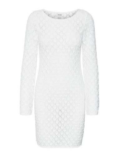Vmevelyn Ls Short Crochet Dress Vma Kort Klänning White Vero Moda