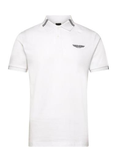Am Tipped Polo Tops Polos Short-sleeved White Hackett London