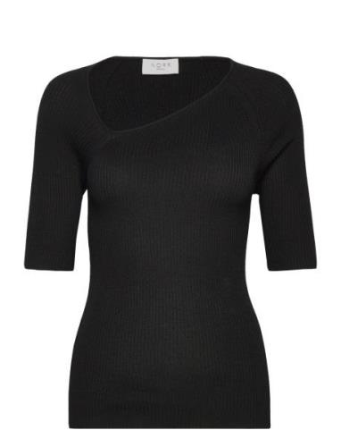 Sherry Knit Tee Tops Knitwear Jumpers Black NORR