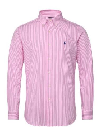 Custom Fit Plaid Stretch Poplin Shirt Tops Shirts Casual Pink Polo Ral...