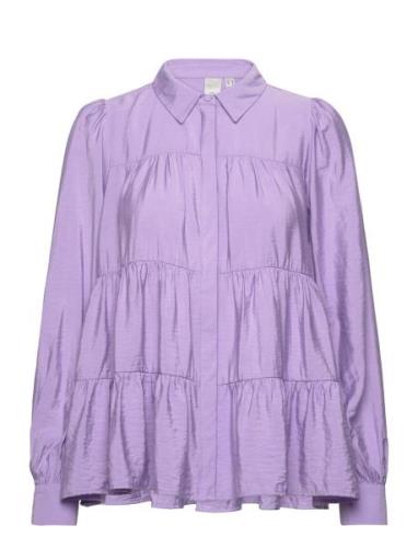 Yaspala Ls Shirt S. Noos Tops Blouses Long-sleeved Purple YAS