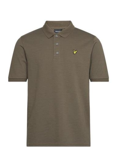 Chunky Slub Polo Shirt Tops Polos Short-sleeved Green Lyle & Scott